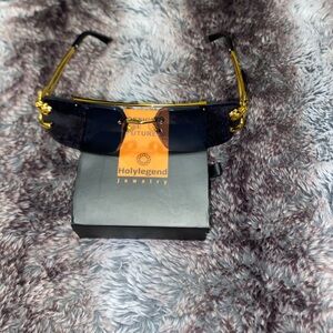 Men's Blue and Gold Sunglasses